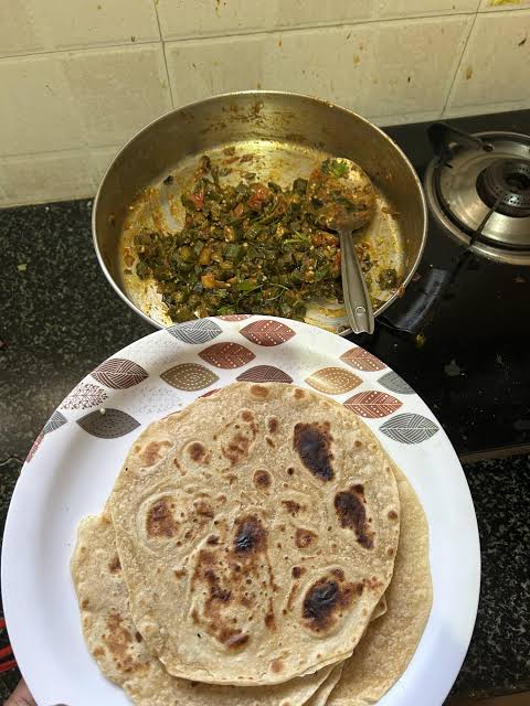 Monday homemade vegetable curry with fresh chapati
