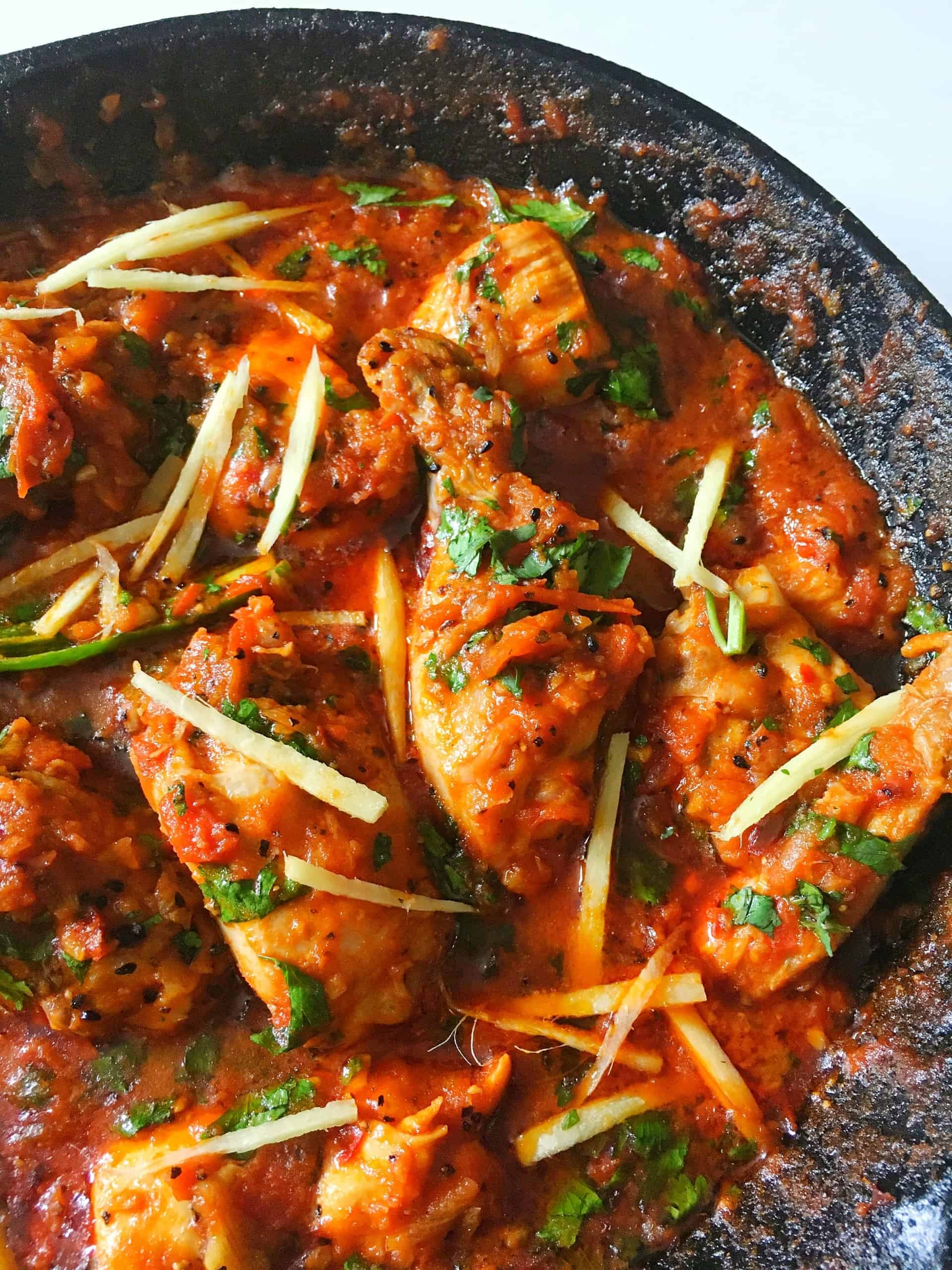 Saturday chicken karahi with chapati and salad